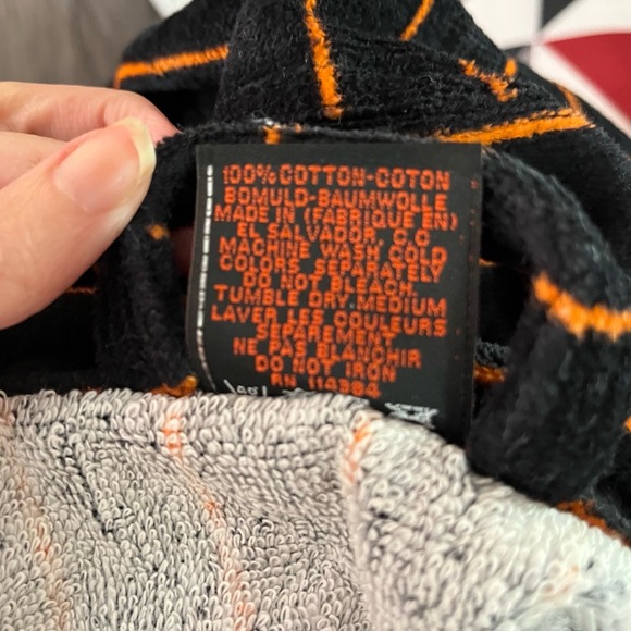 Vintage Harley-Davidson Mens Striped Belted Robe Biker Shield Embroidered Terry - Picture 5 of 7